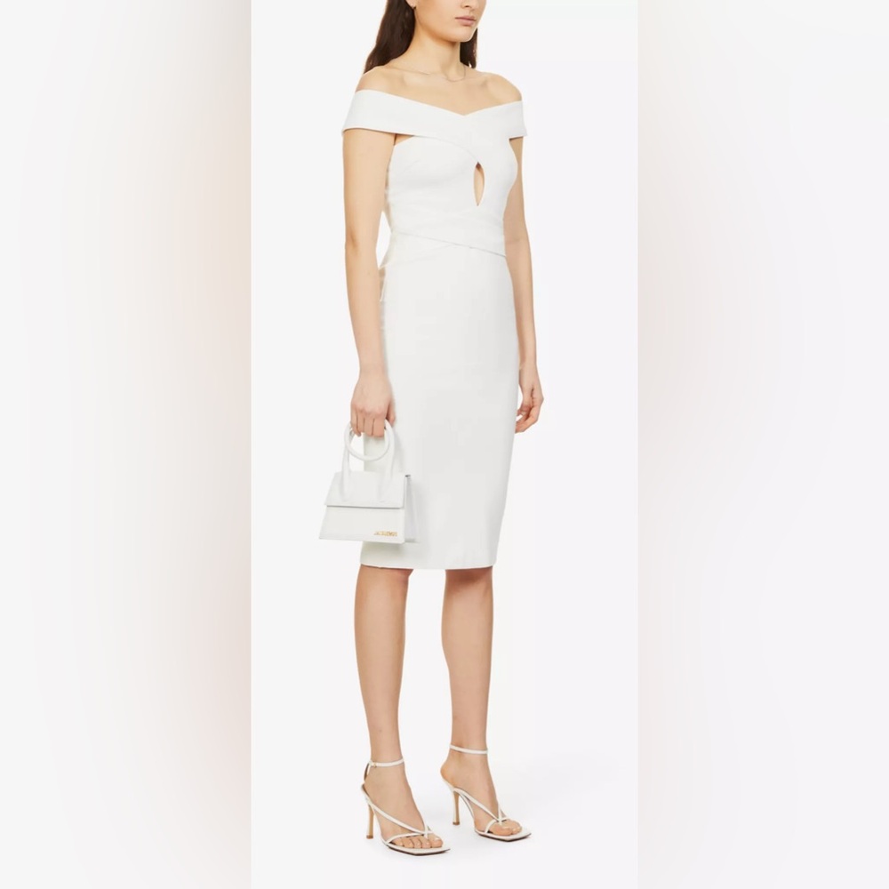 LAVISH ALICE Off-shoulder wrap stretch-woven midi dress Size 2 NWT